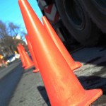 traffic cone at roadworks