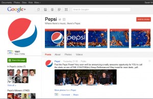 Pepsi Google+ page
