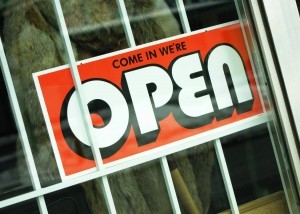 open for business sign