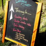 Sign board for lambing at The Earth Trust
