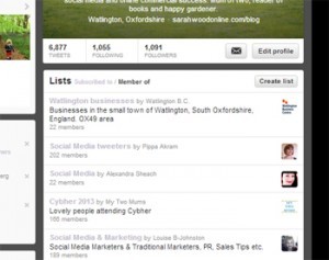 twitter lists screenshot