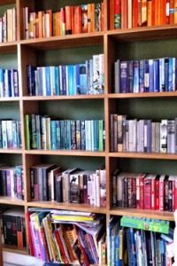 A shared bookshelf